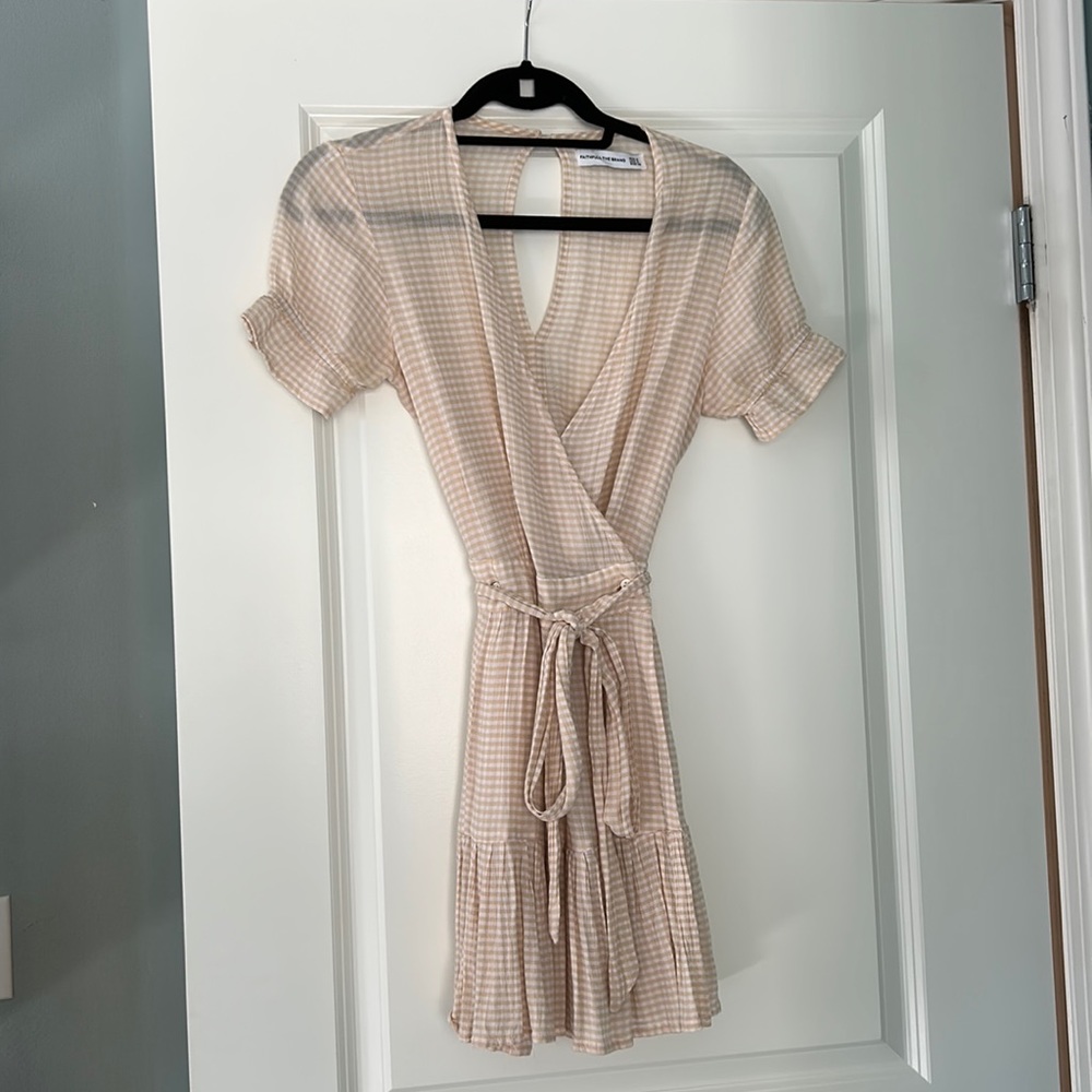 Faithfull the Brand Gingham Wrap Dress in XS